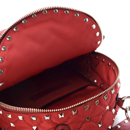 Valentino Garavani Nylon Quilted Mini Rockstud Spike Backpack Red 4 of 8