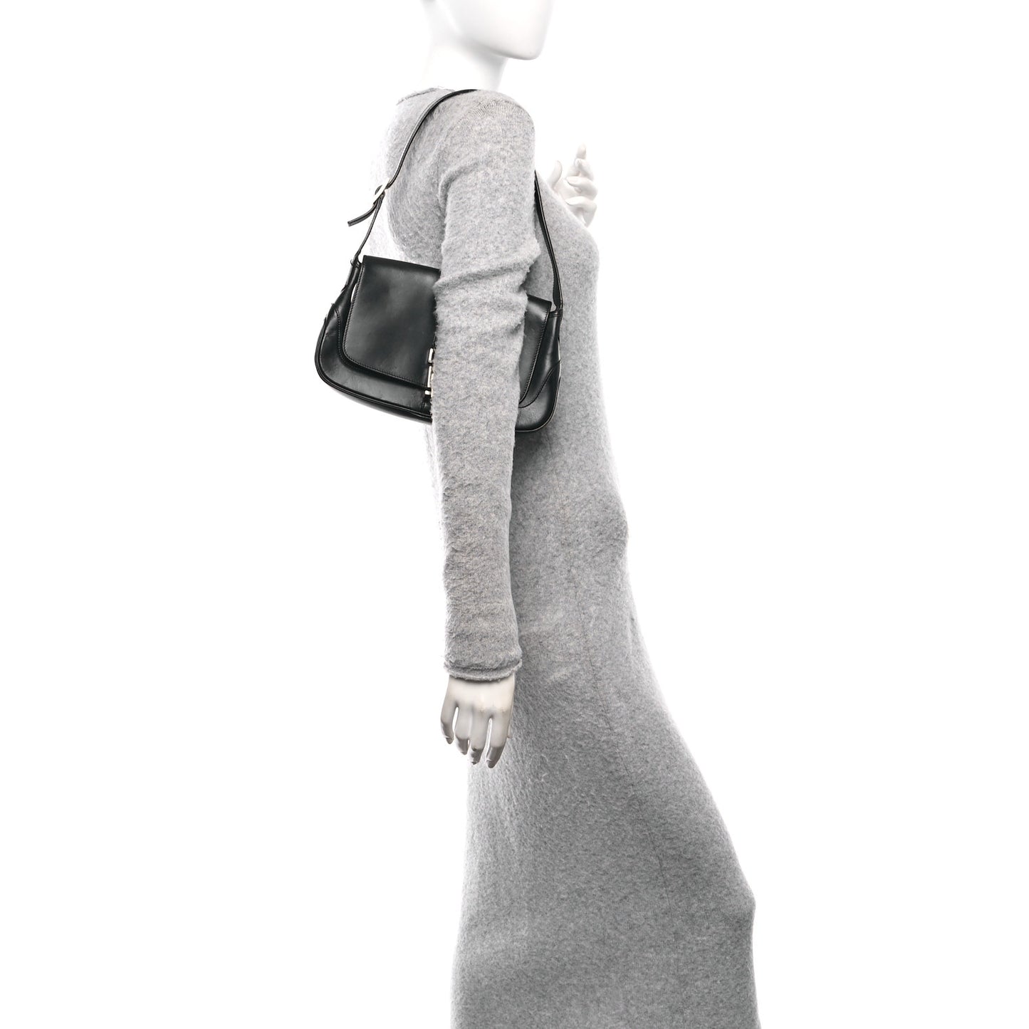 Calfskin Small Jackie O Hobo Black