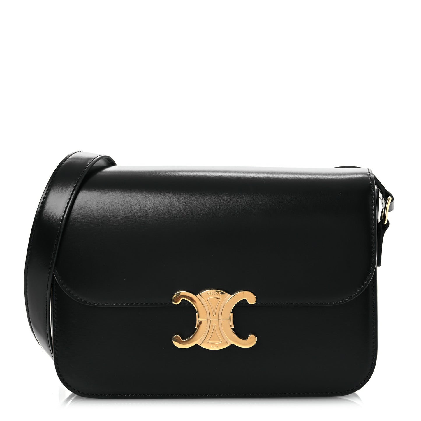 Shiny Calfskin Medium Triomphe Black