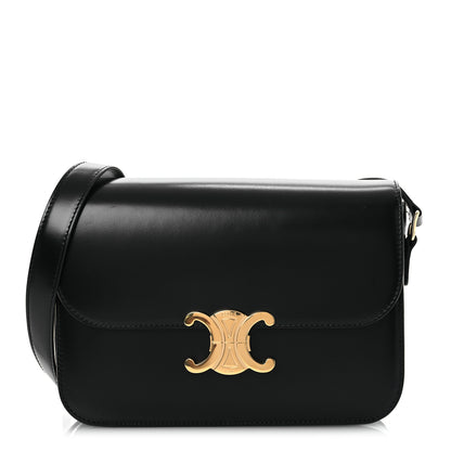 Celine Shiny Calfskin Medium Triomphe Black 1 of 14