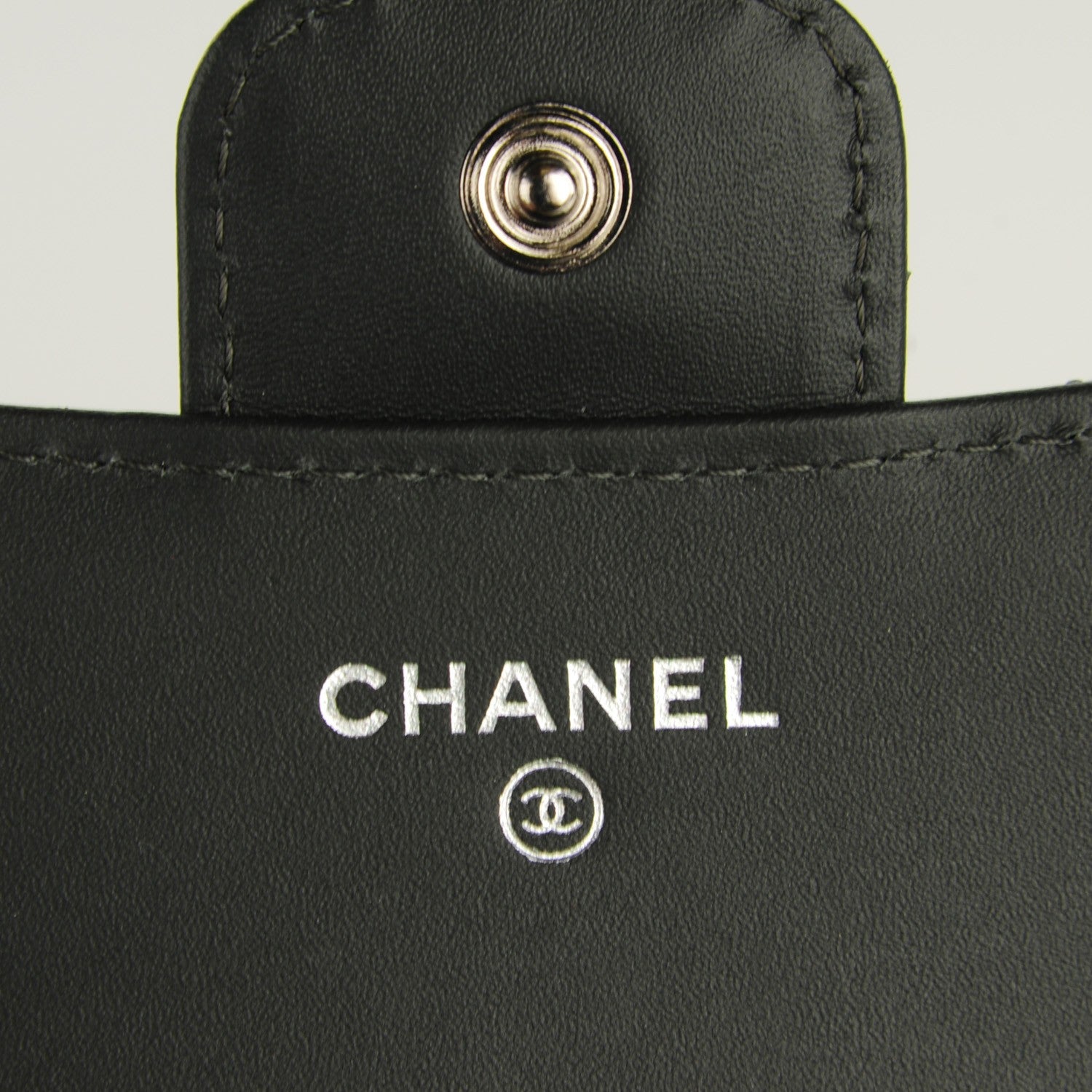 Chanel Patent Quilted Compact Flap Wallet Grey 5 of 8