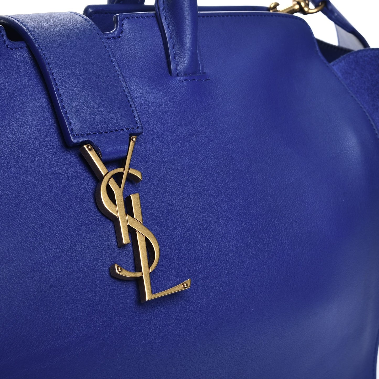 Calfskin Suede Small Monogram Downtown Cabas Ultramarine