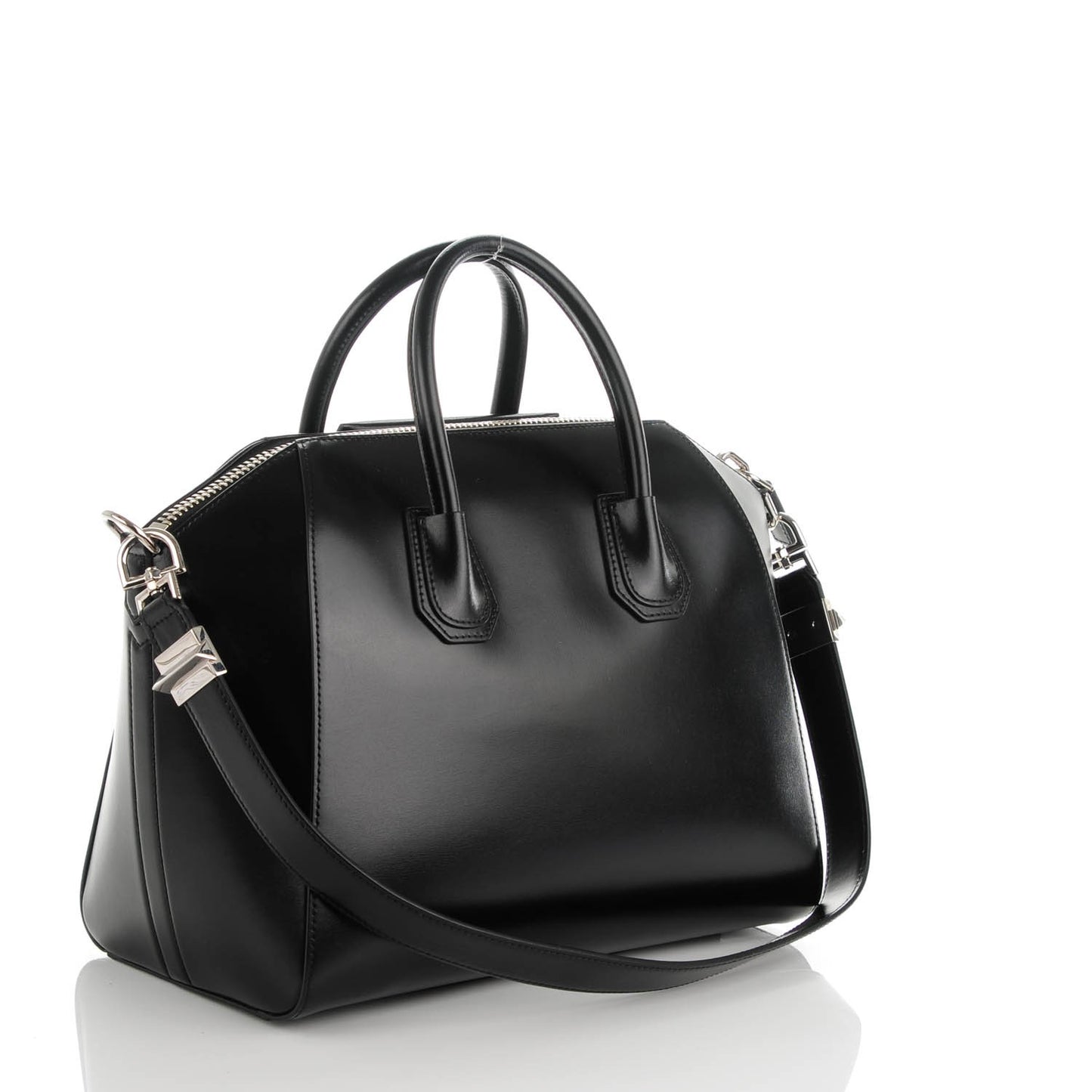 Shiny Lord Calfskin Medium Antigona Black