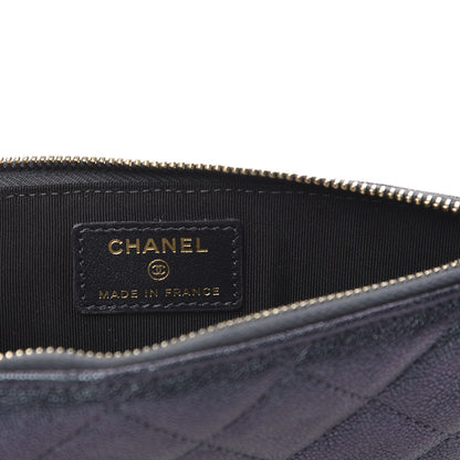 Chanel Iridescent Caviar Quilted Classic Flat Wallet Pouch Black 6 of 10
