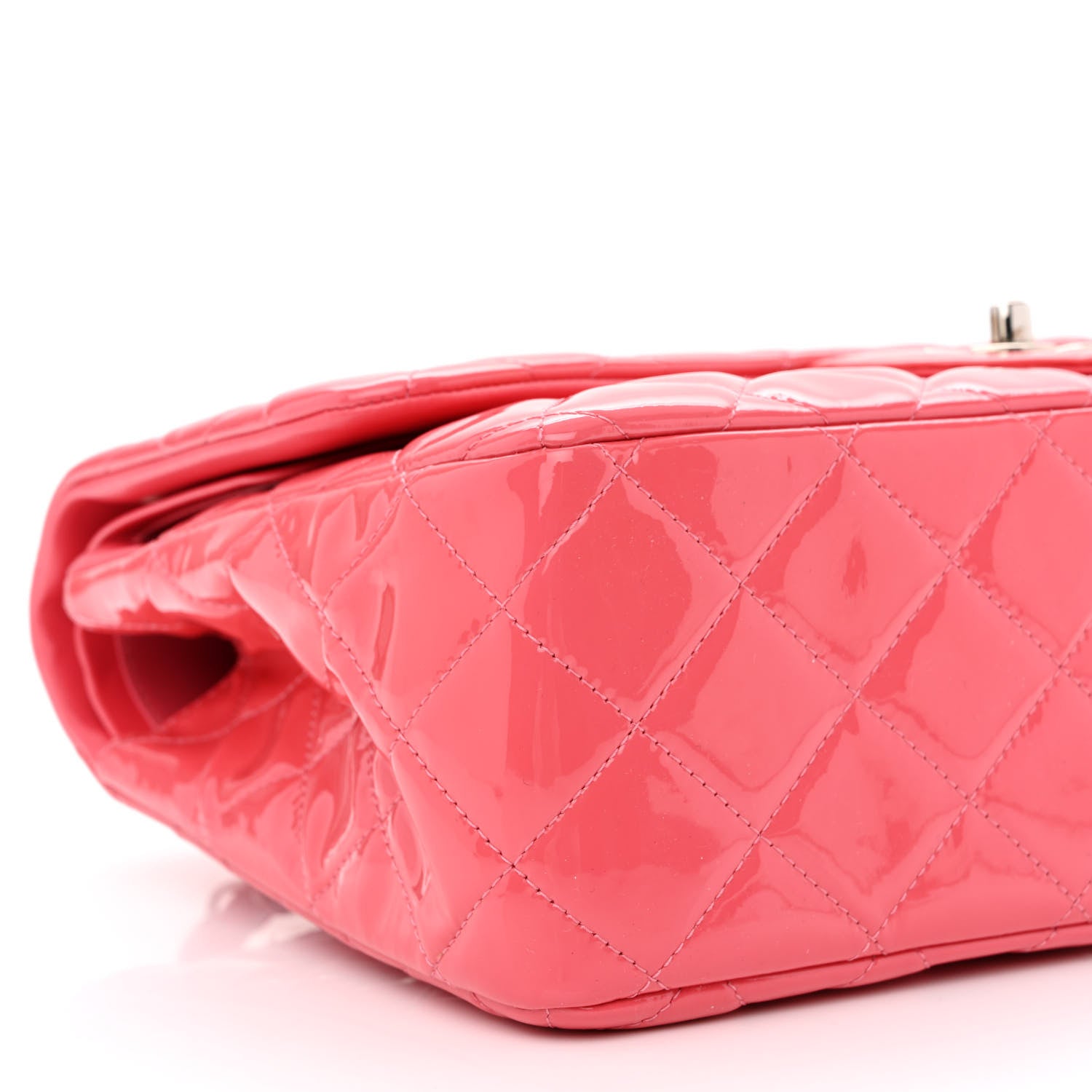 Chanel Patent Quilted Jumbo Double Flap Pink 9 of 10
