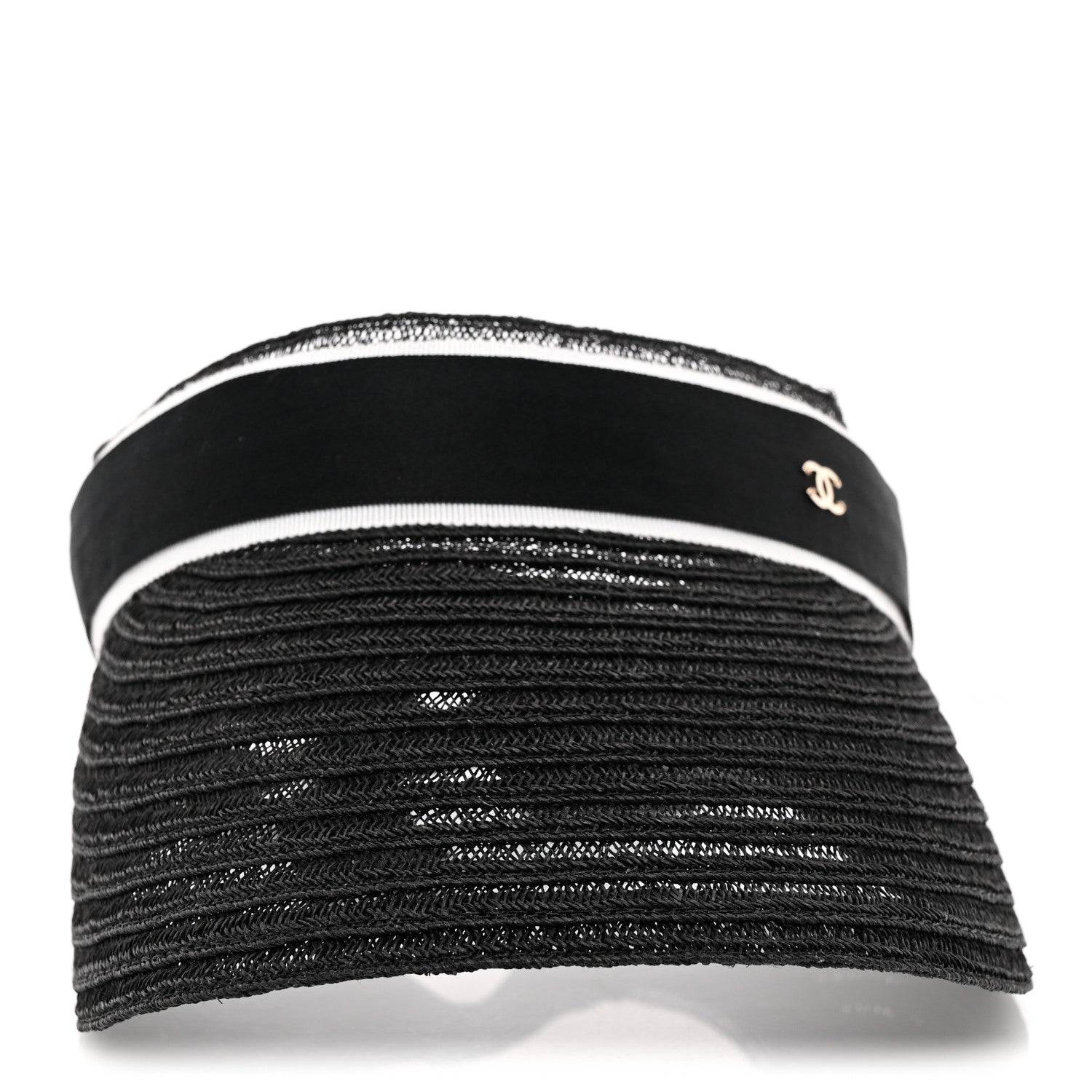 Chanel Abaca Cotton Ribbon Visor S Black 7 of 14