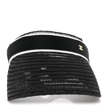 Chanel Abaca Cotton Ribbon Visor S Black 7 of 14