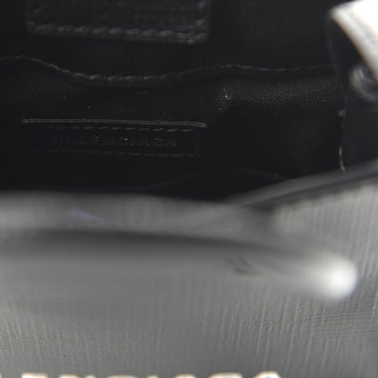 Balenciaga Squared Calfskin Logo Shopping Phone Holder Bag Black 8 of 9