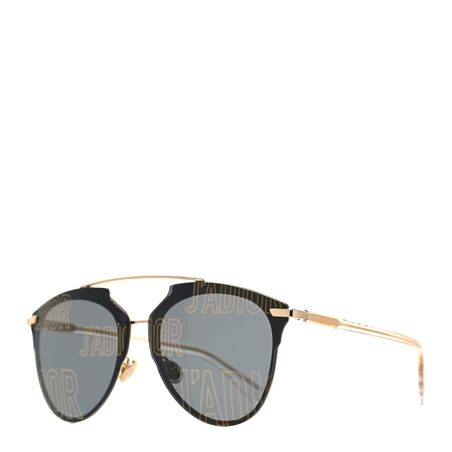 Christian Dior Reflected Prism Mirrored Sunglasses Black Gold 1 of 9