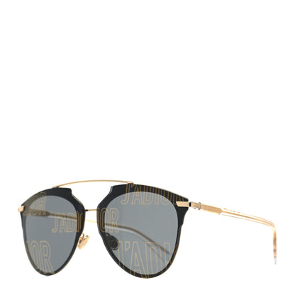 Christian Dior Reflected Prism Mirrored Sunglasses Black Gold 1 of 9