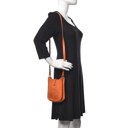 Hermes Taurillon Clemence Evelyne TPM Orange 2 of 11