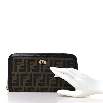 Fendi Zucca Zip Around Wallet Tobacco Ebano 2 of 9