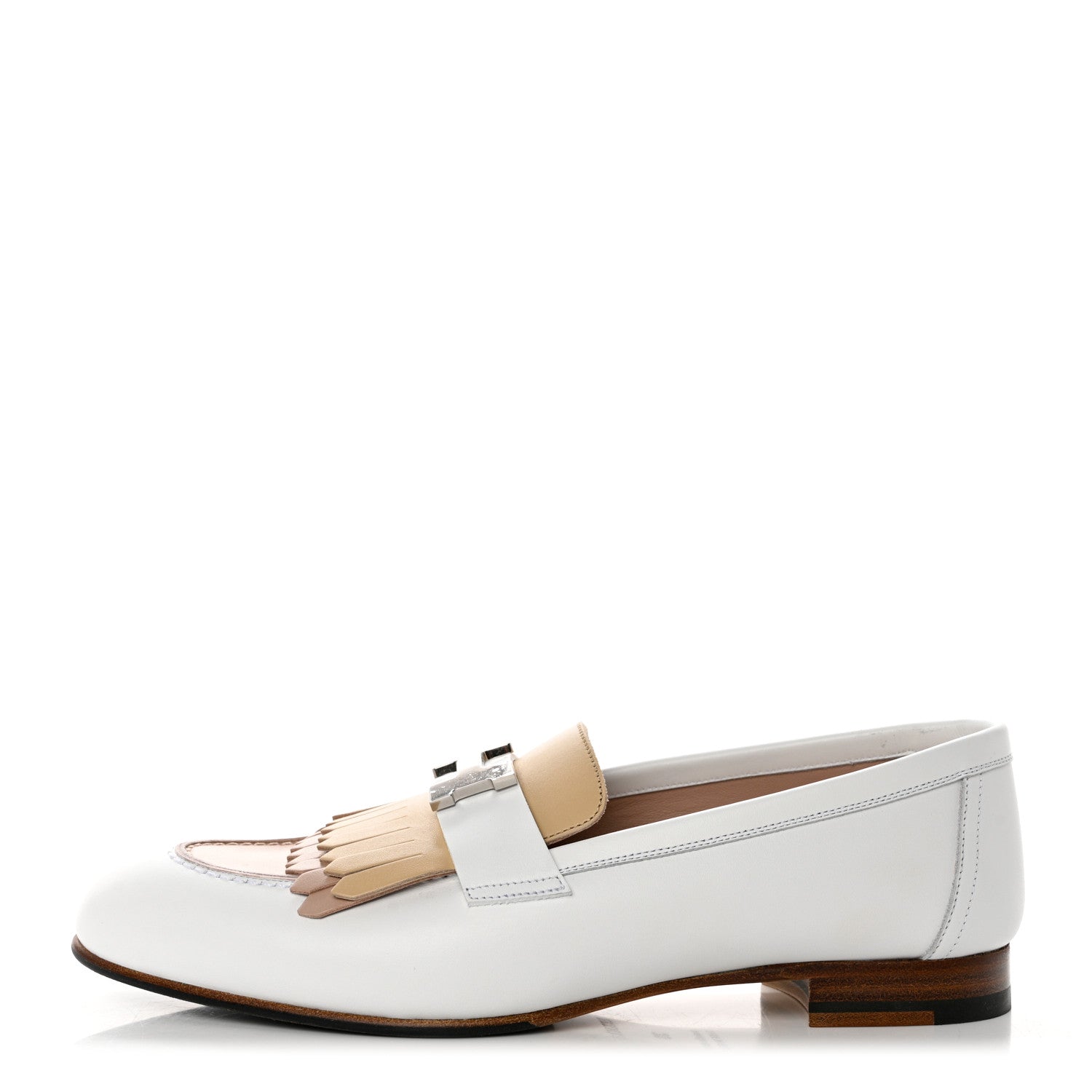 Hermes Goatskin Womens Royal Loafers 38 Multicolor White 1 of 9