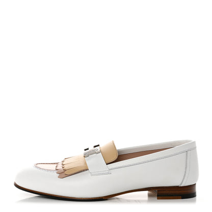Hermes Goatskin Womens Royal Loafers 38 Multicolor White 1 of 9