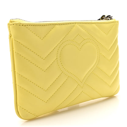 Gucci Calfskin Matelasse GG Marmont Wrist Wallet Banana 3 of 8