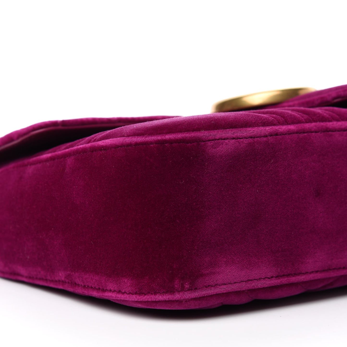 Velvet Matelasse Medium GG Marmont Shoulder Bag Fuchsia Violet Cyclamen