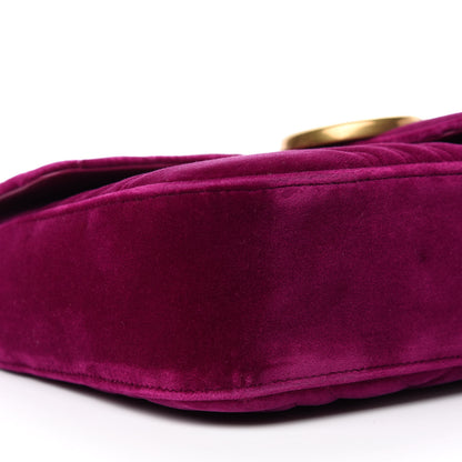 Gucci Velvet Matelasse Medium GG Marmont Shoulder Bag Fuchsia Violet Cyclamen 6 of 10