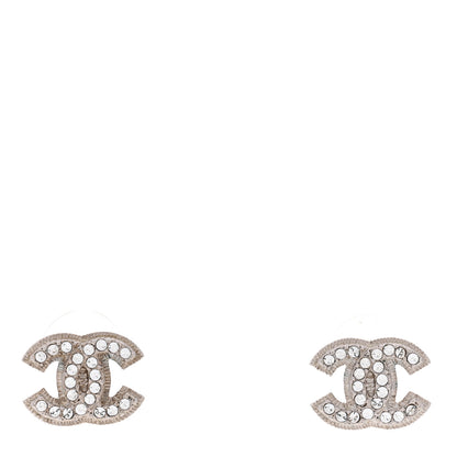 Chanel Crystal Mini Timeless CC Earrings Silver 1 of 6
