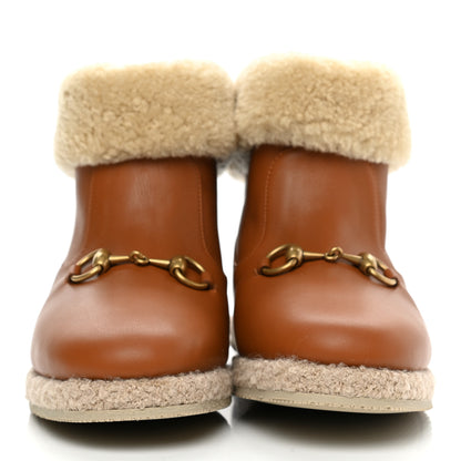 Gucci Calfskin Wool Womens Fria Horsebit Ankle Boots 39 New Caramel Butterscotch 2 of 7
