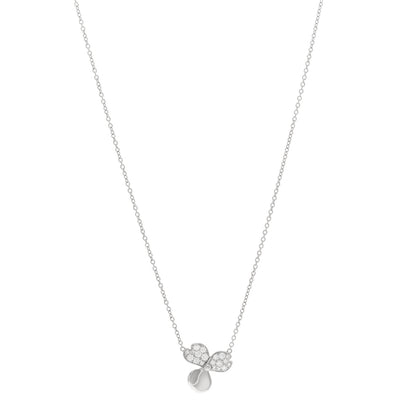 Tiffany Platinum Diamond .17ctw Small Paper Flowers Pendant Necklace 1 of 4