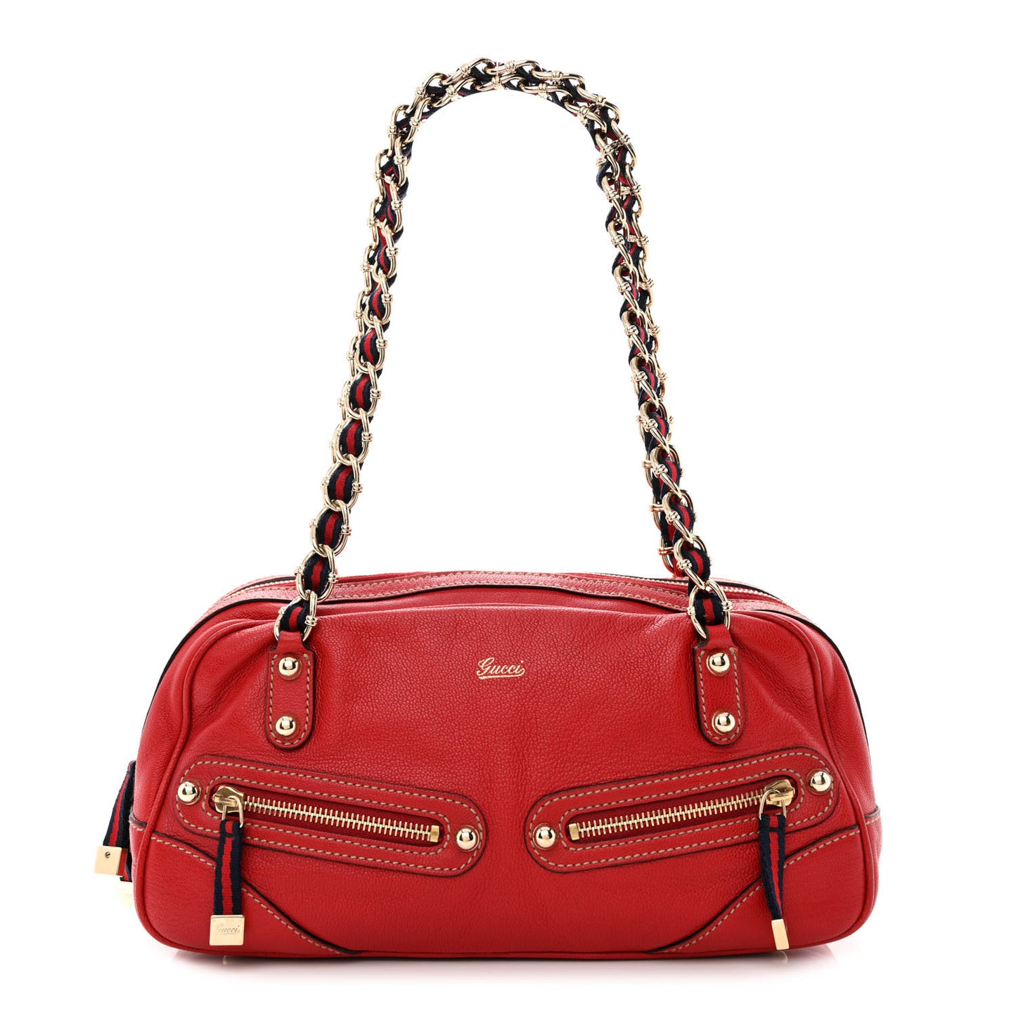 Goatskin Small Capri Bowler Red