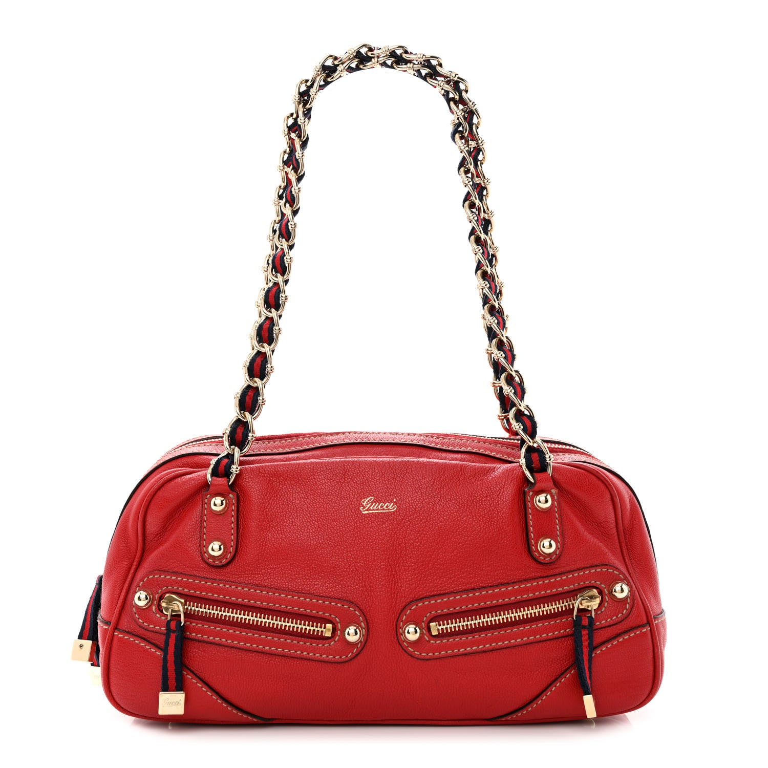 Gucci Goatskin Small Capri Bowler Red 1 of 10