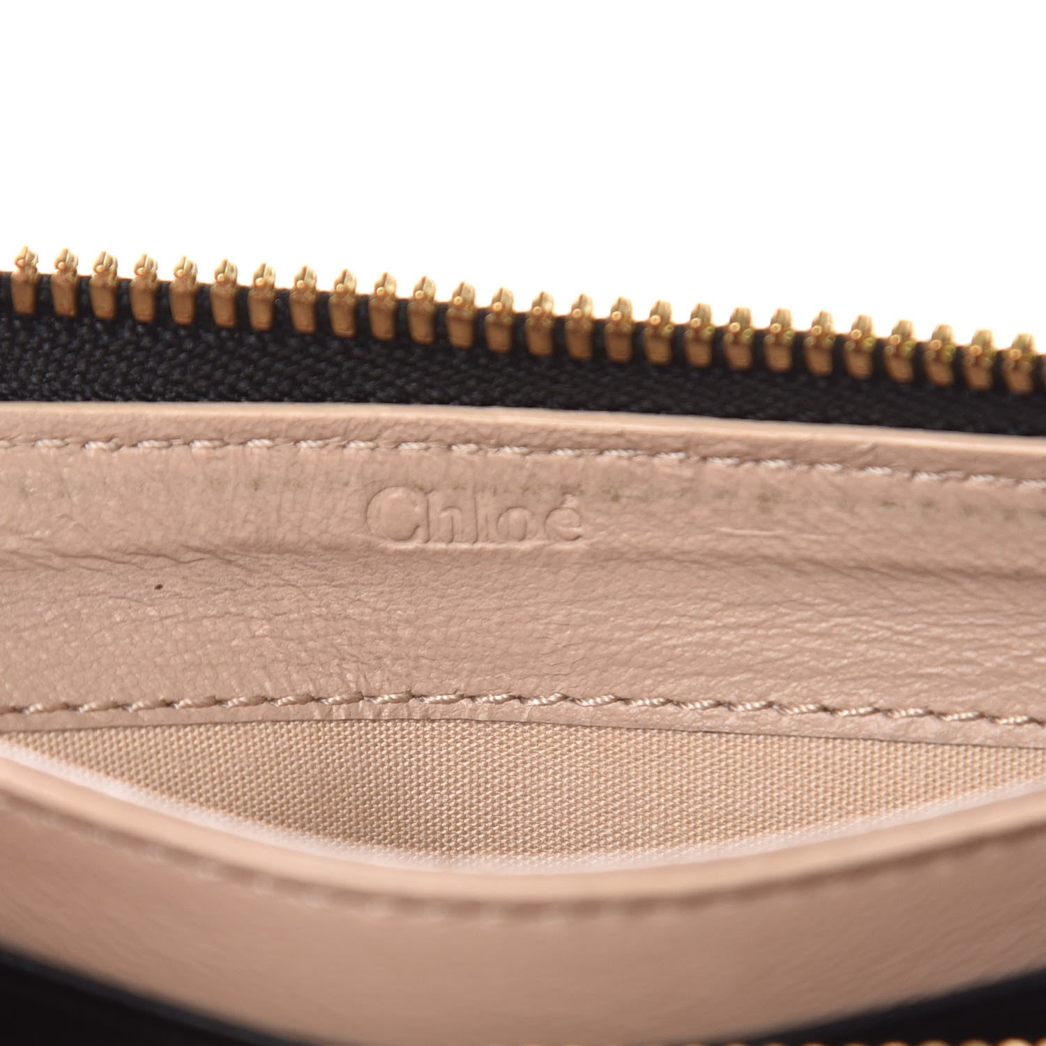 Chloe Lambskin Alphabet Zip Around Compact Wallet Black 7 of 11