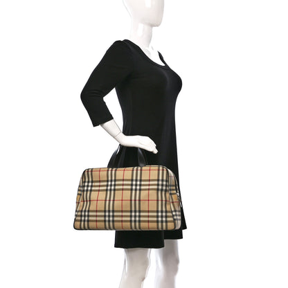 Burberry Canvas House Check Top Handle Bag 2 of 12