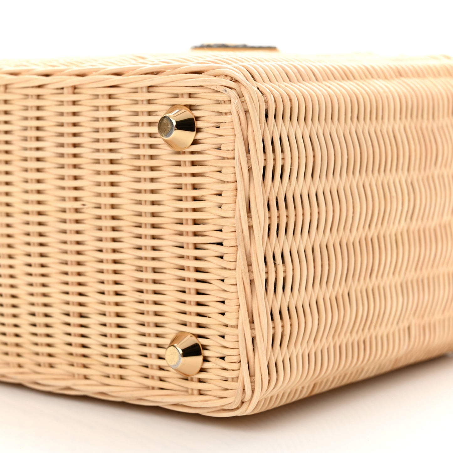 Wicker Canvas Tote Naturale Black