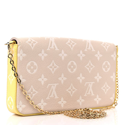 Louis Vuitton Empreinte Spring in the City Felicie Pochette Chain Wallet Pink Beige Yellow 3 of 8