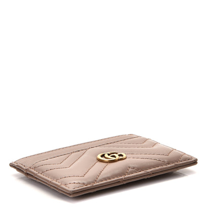 Gucci Calfskin Matelasse GG Marmont Card Holder Porcelain Rose 4 of 8
