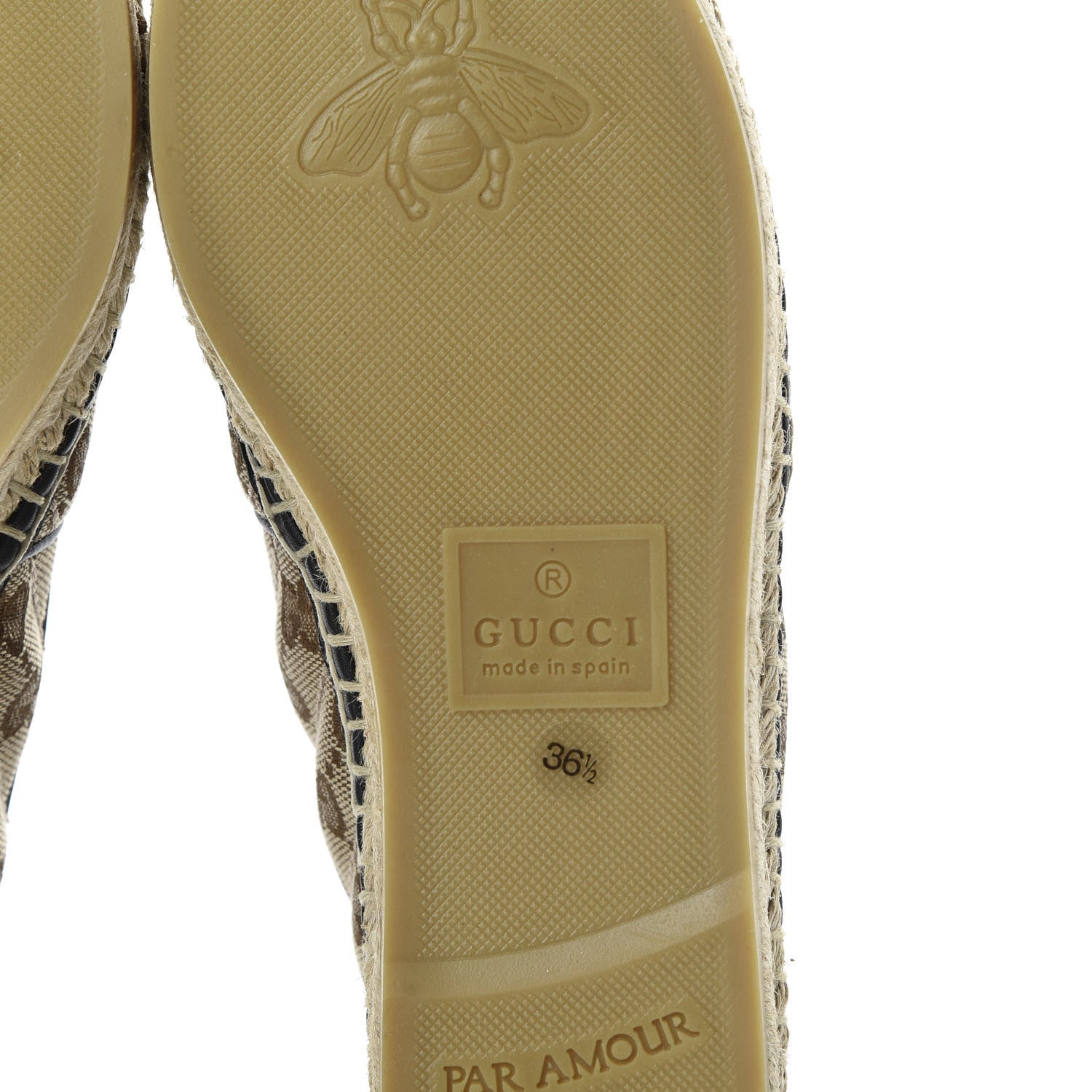 Gucci Monogram Matelasse Diagonal GG Marmont Espadrilles 36.5 Beige Ebony Black 7 of 10