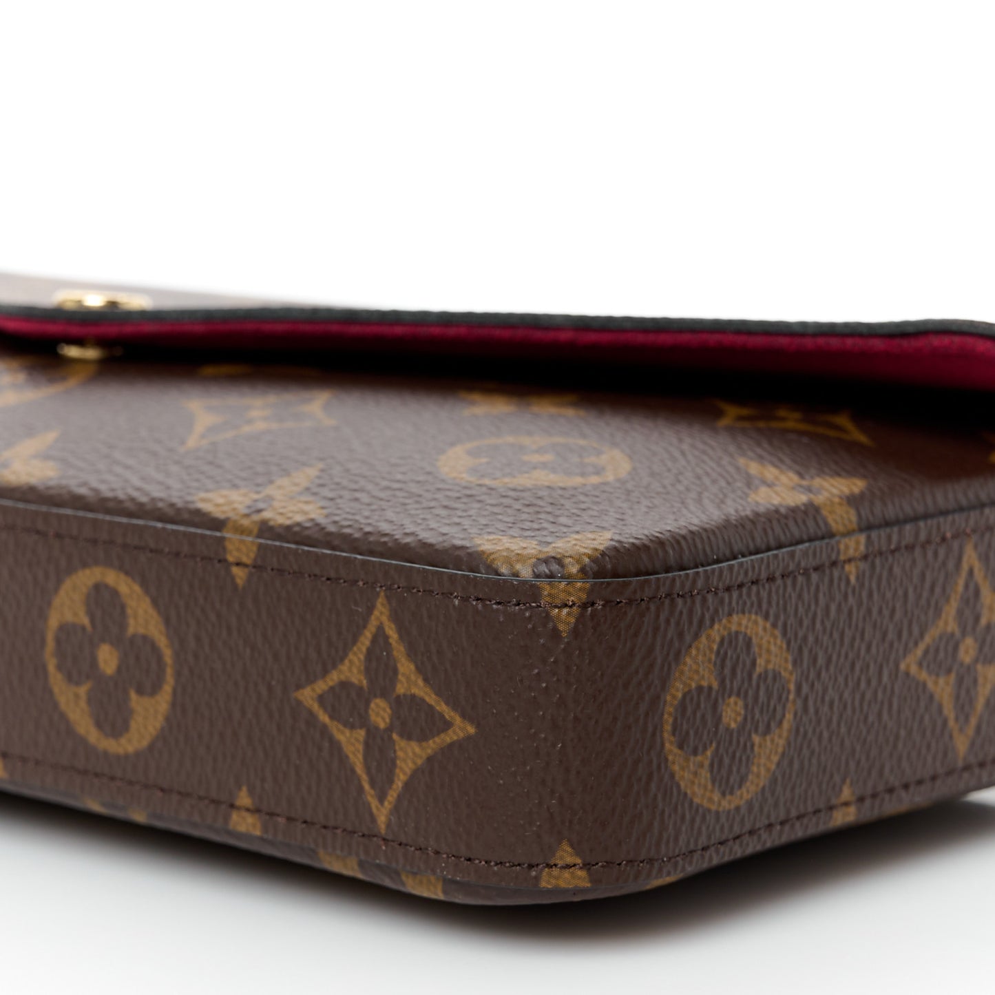Monogram Pochette Felicie Chain Wallet Fuchsia