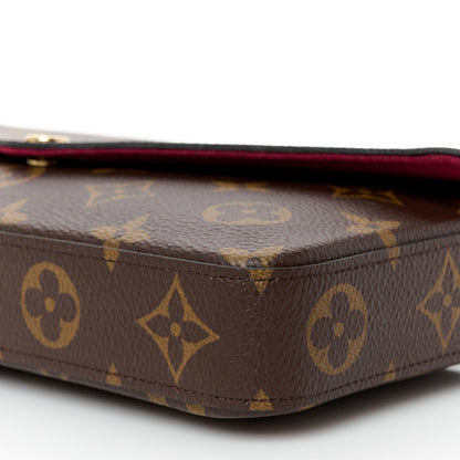 Louis Vuitton Monogram Pochette Felicie Chain Wallet Fuchsia 9 of 10