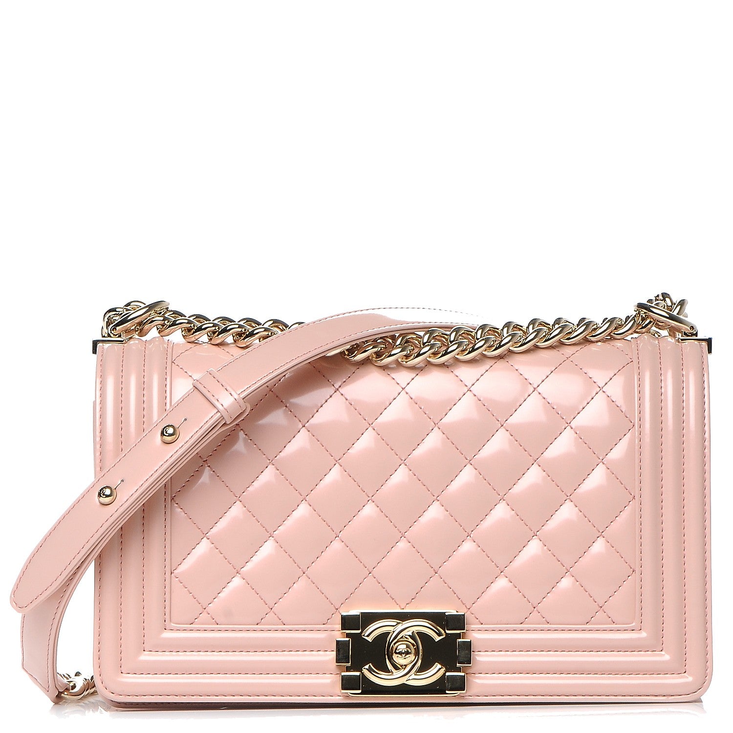 Chanel Iridescent Calfskin Quilted Medium Boy Flap Light Pink 1 of 7