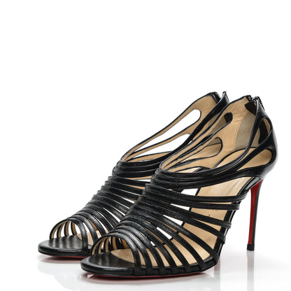 Christian Louboutin Kid Leather Multibrida 85 Cage Sandals 38.5 Black 3 of 7