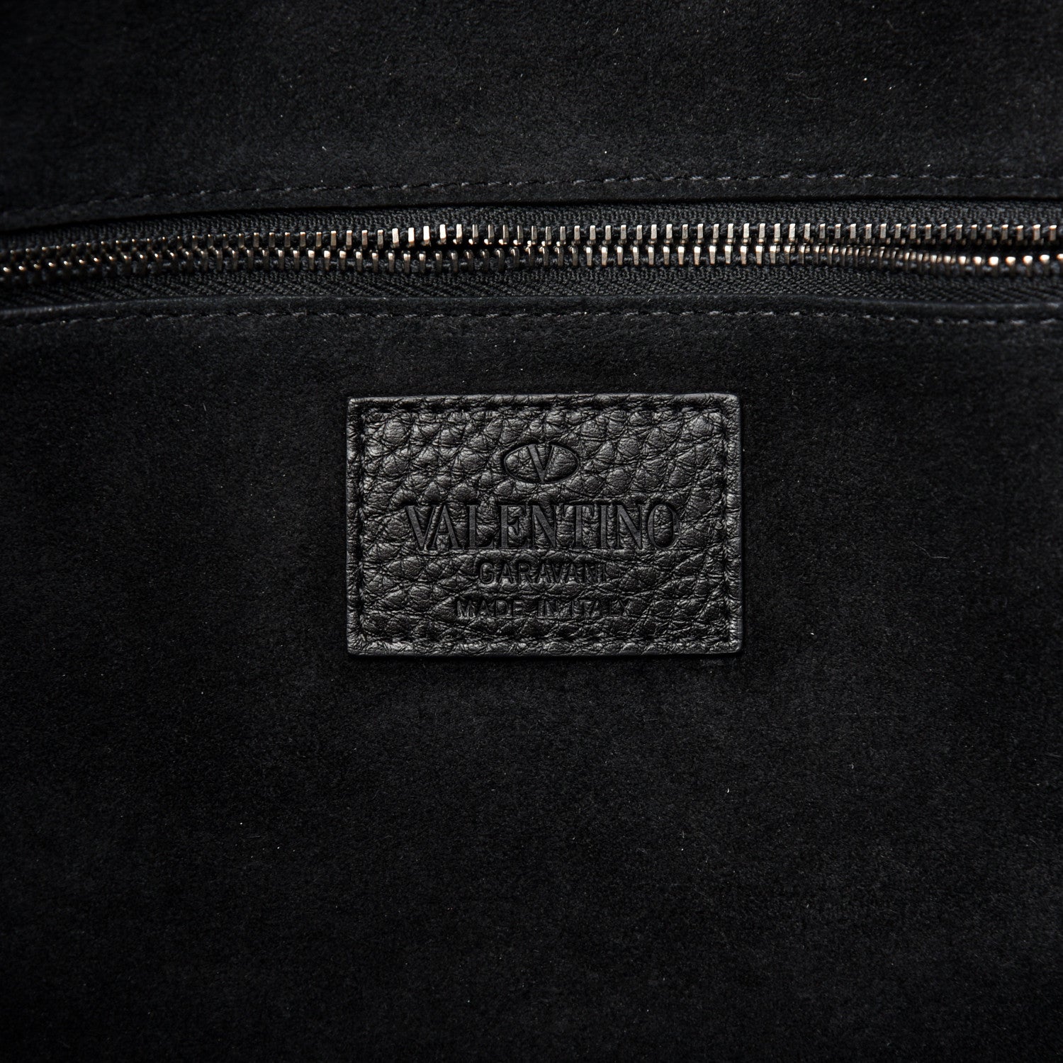 Valentino Garavani Calfskin Perforated Rockstud Large Travel Briefcase Black 8 of 10