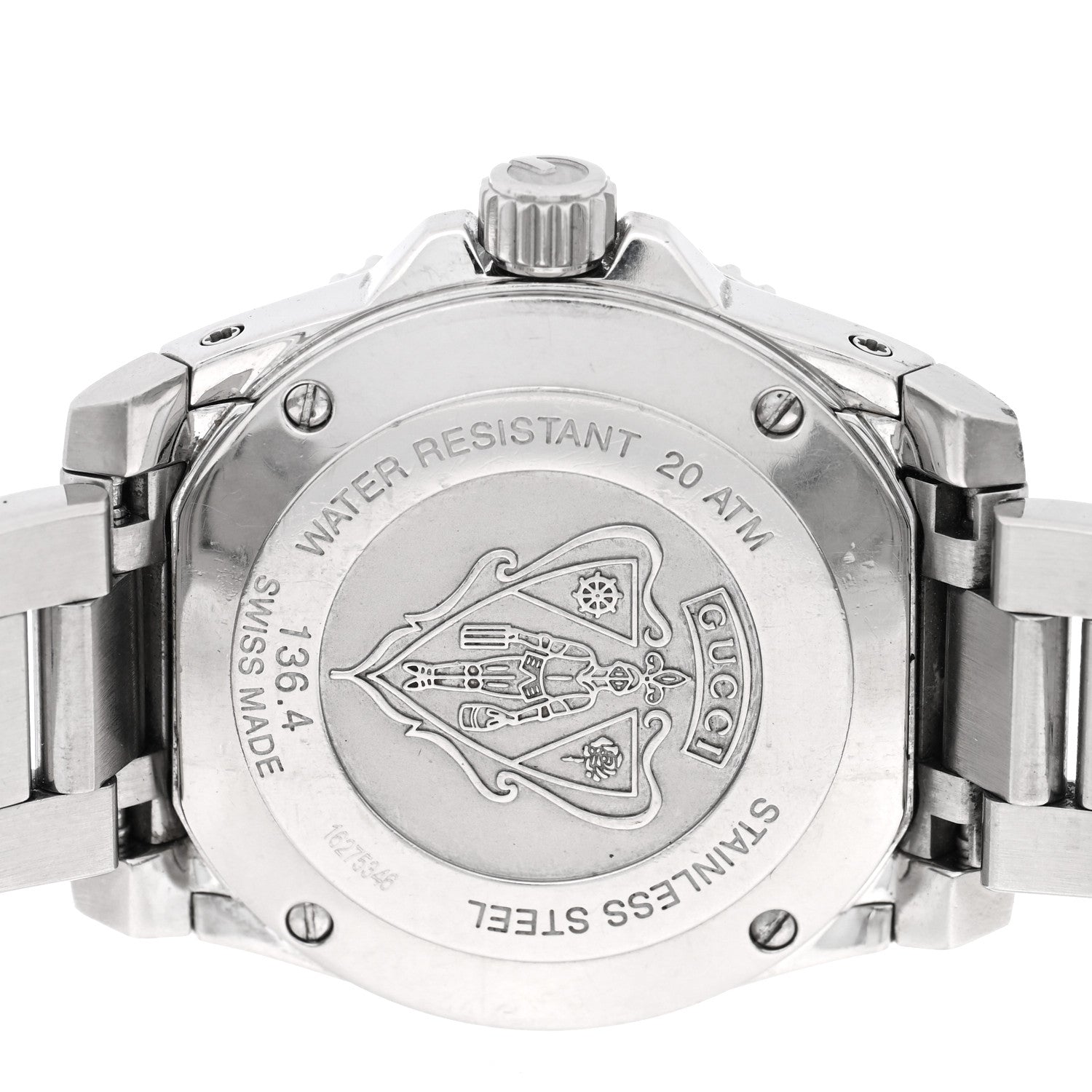 Gucci Stainless Steel Diamond Mother of Pearl 32mm Dive Quartz