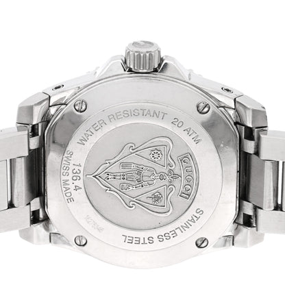 Gucci Stainless Steel Diamond Mother of Pearl 32mm Dive Quartz Watch 4 of 4