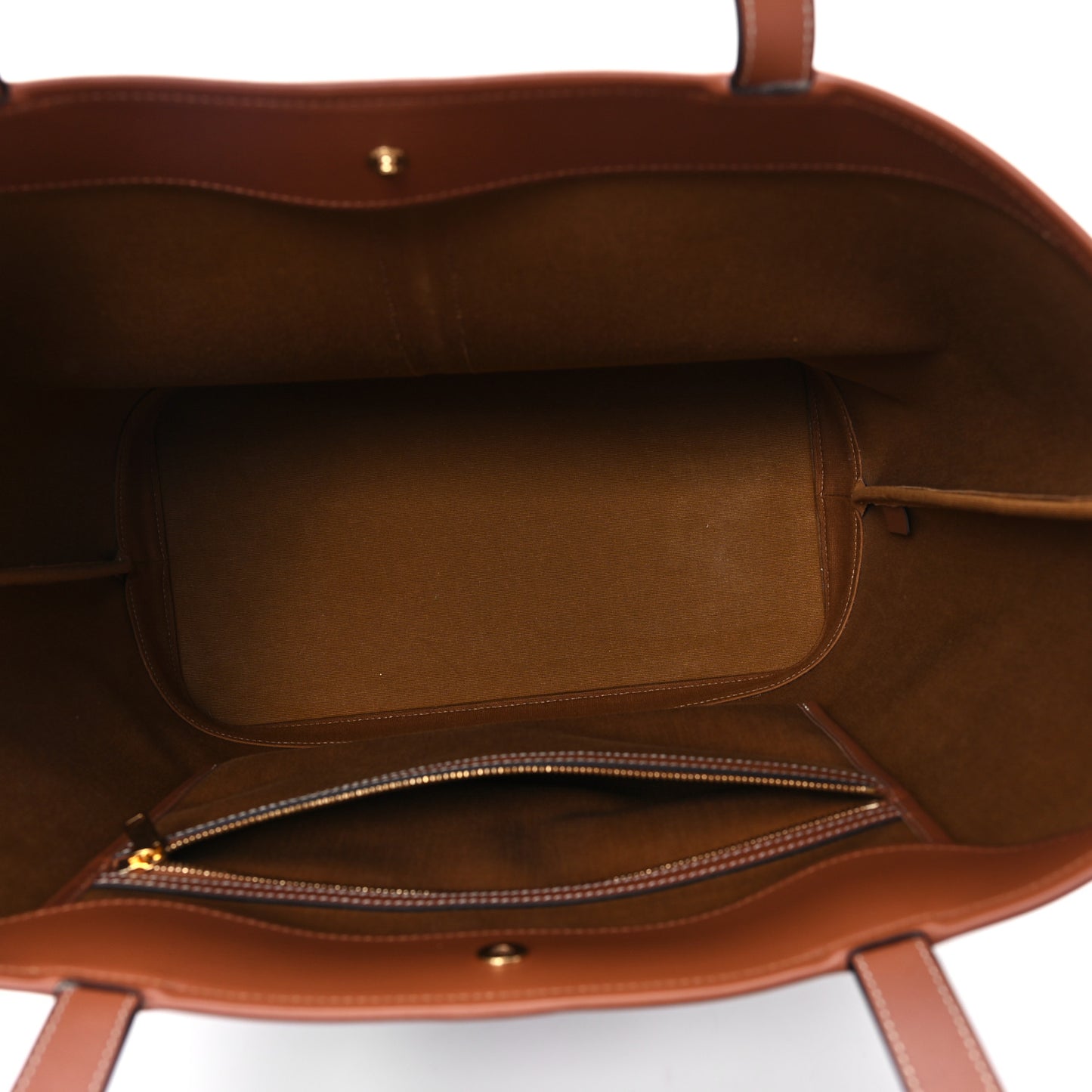 Triomphe Canvas Calfskin Medium Cabas Bag Tan