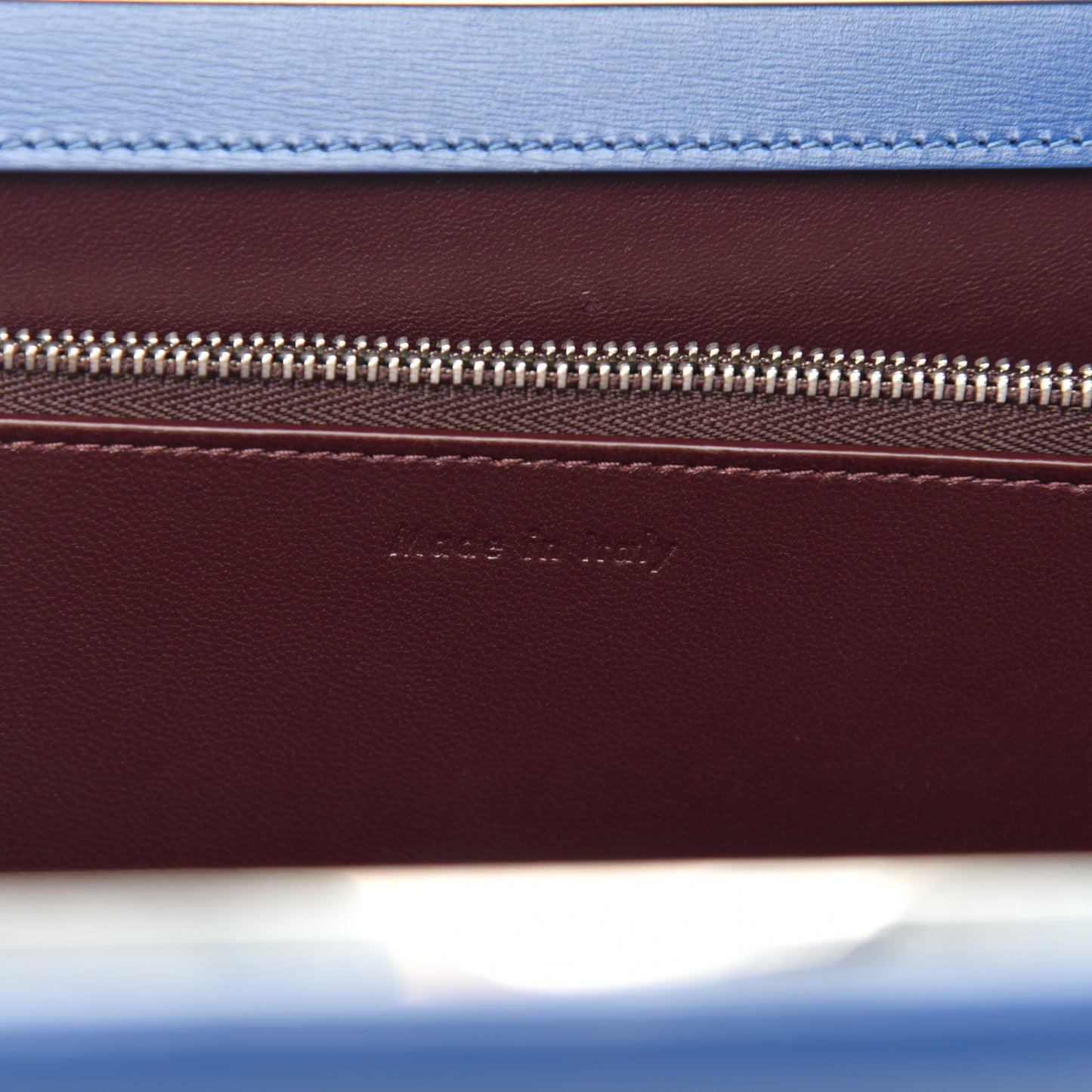 Patina Box Calfskin Medium Clasp Bag Lazuli