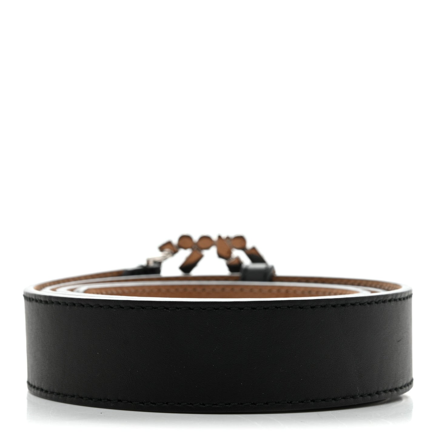 Calfskin Crystal Interlocking G 90 36 Belt Black