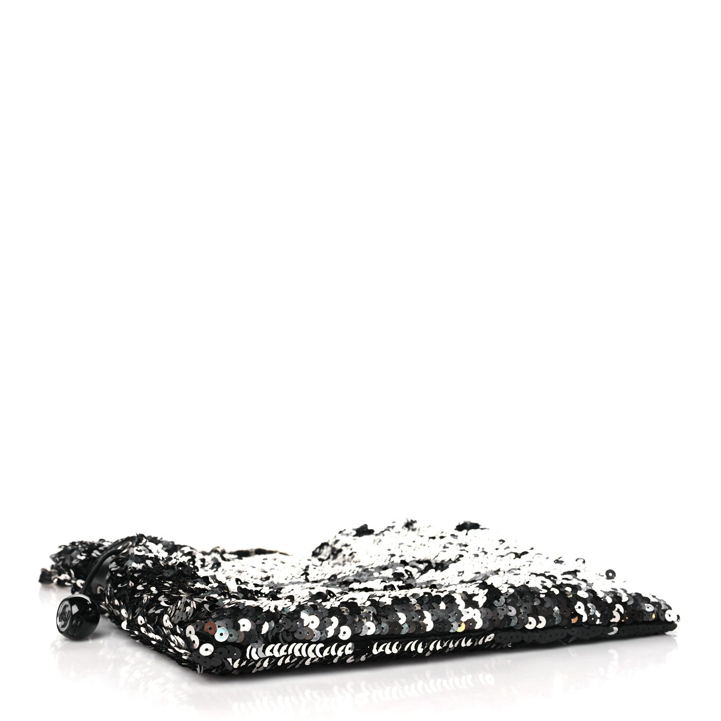 Sequin Summer Night Medium Drawstring Tote Black