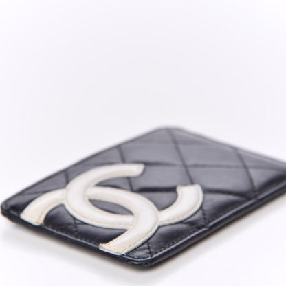 Chanel Calfskin Quilted Cambon Card Holder Black White 5 of 10
