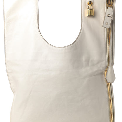 Tom Ford Ramskin Small Alix Padlock Zip Shoulder Bag White 9 of 13