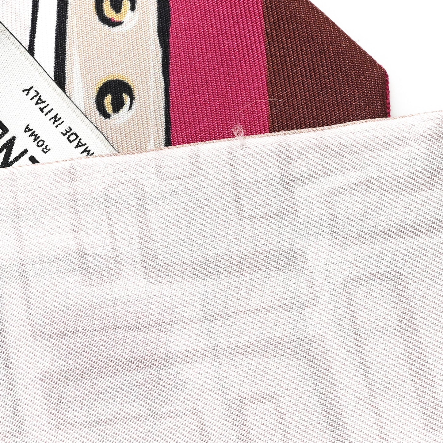 Silk Bag Print Wrappy Scarf Beige Multicolor