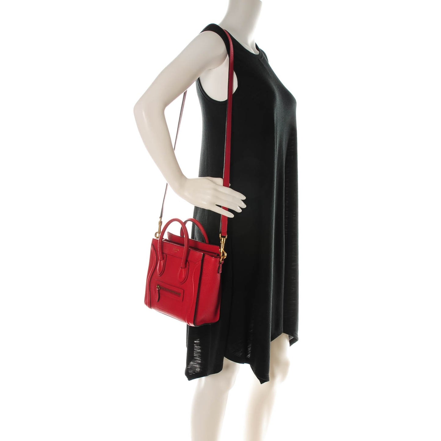 Drummed Calfskin Nano Luggage Coquelicot