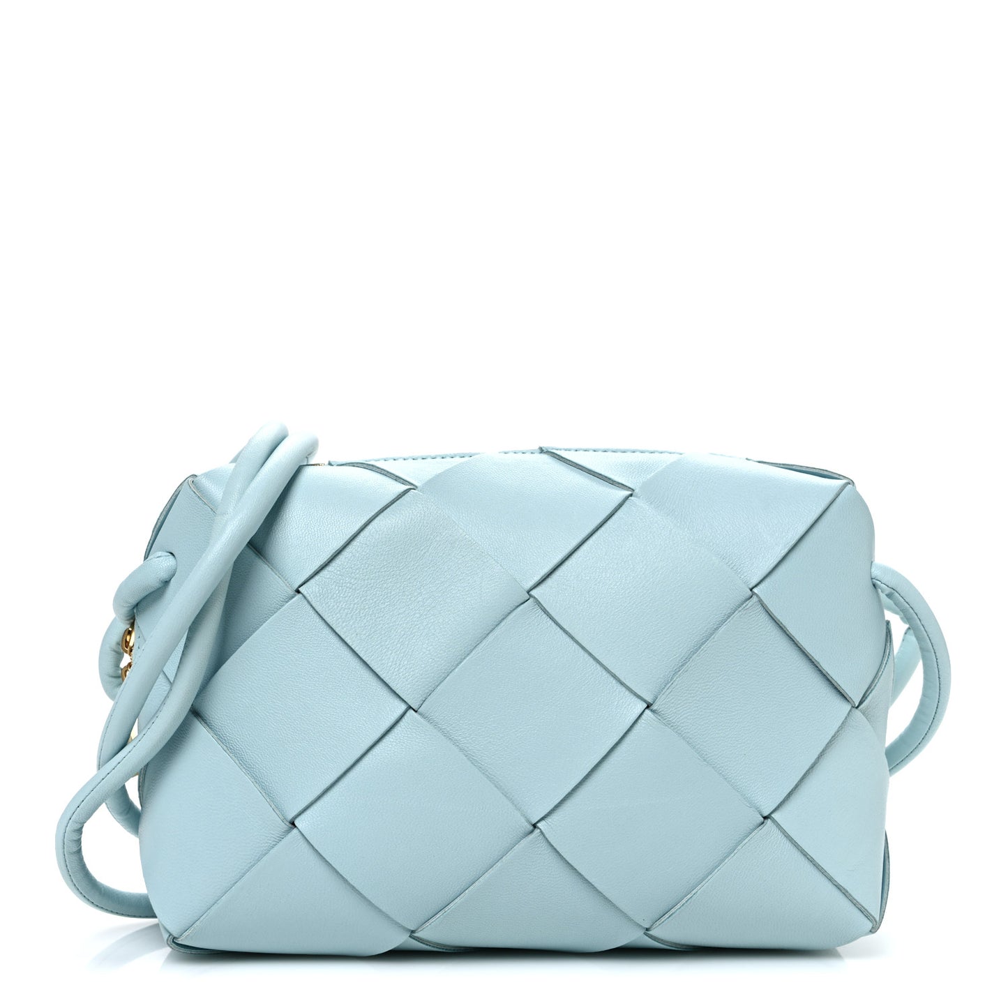 Lambskin Maxi Intrecciato Small Cassette Camera Bag Teal Washed