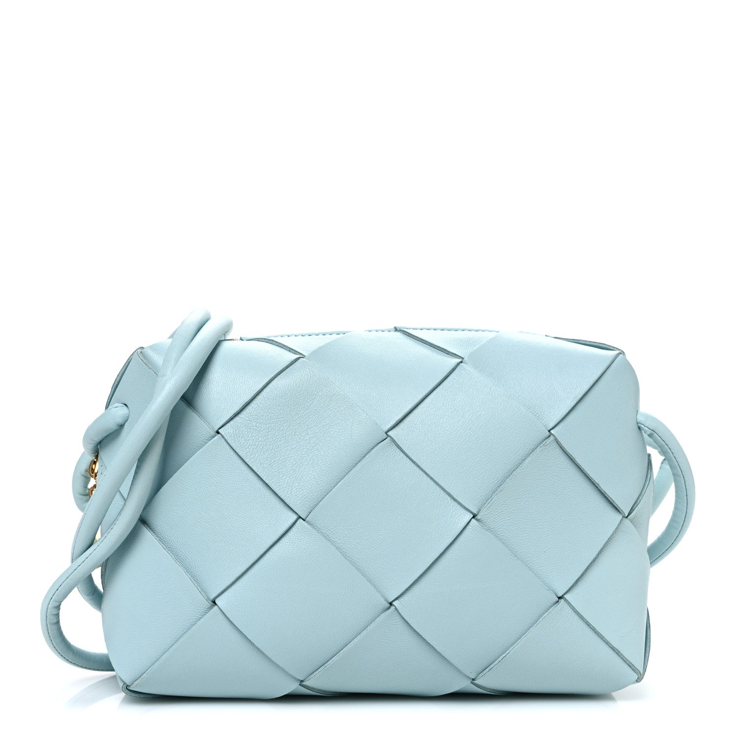 Bottega Veneta Lambskin Maxi Intrecciato Small Cassette Camera Bag Teal Washed 1 of 9