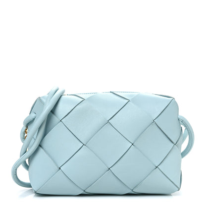 Bottega Veneta Lambskin Maxi Intrecciato Small Cassette Camera Bag Teal Washed 1 of 9